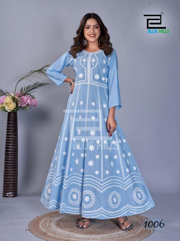 Blue Hills Rashmika Rayon Fancy Long Kurti Collection